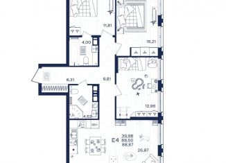 Продажа 3-комнатной квартиры, 88.9 м2, Тула