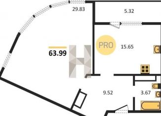 Продам однокомнатную квартиру, 64 м2, Новосибирск, метро Октябрьская