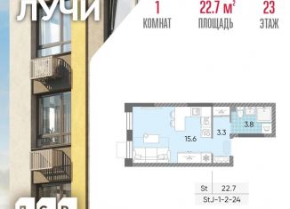 Продам квартиру студию, 22.7 м2, Москва, Производственная улица, 17, метро Новопеределкино