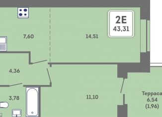 Продаю 2-ком. квартиру, 43.3 м2, Пермь
