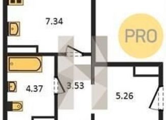 Продам 1-ком. квартиру, 49.7 м2, Новосибирская область, 3-й микрорайон, 12Б