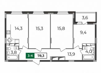 Продажа 3-комнатной квартиры, 78.3 м2, Владимир, Сталинградский бульвар, 7