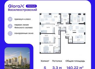 Продам пятикомнатную квартиру, 140.2 м2, Санкт-Петербург, территория Невская Губа, 11