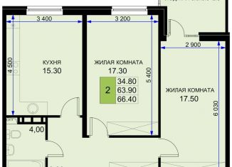 Продается двухкомнатная квартира, 66.4 м2, Краснодарский край, Екатерининская улица, 5к1