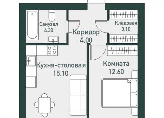 Продается однокомнатная квартира, 40.5 м2, Челябинская область