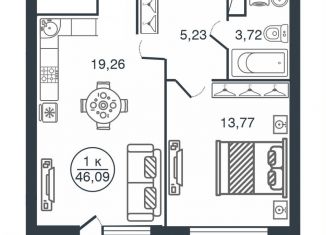 Продается однокомнатная квартира, 40 м2, Тверь