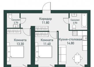 Продаю двухкомнатную квартиру, 60.3 м2, Челябинская область