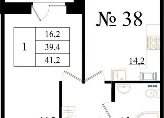 Продается 1-комнатная квартира, 41.2 м2, Ленинградская область