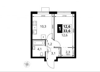 Продаю 1-ком. квартиру, 33.6 м2, Москва, жилой комплекс 1-й Ясеневский, 2