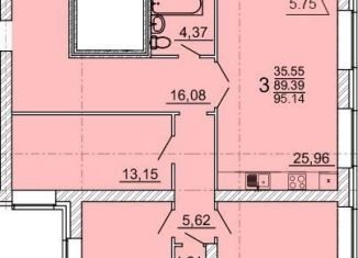 Продам трехкомнатную квартиру, 95.1 м2, село Новая Усмань, улица 70 лет Победы, 11