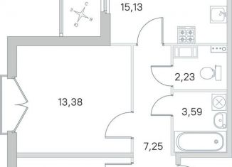 Продажа 2-комнатной квартиры, 59.5 м2, посёлок Стрельна, ЖК Любоград