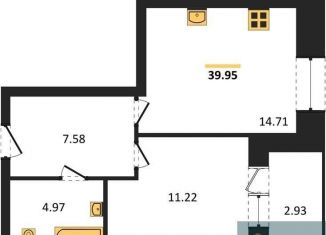 Продаю однокомнатную квартиру, 40 м2, Воронеж, Ленинский район