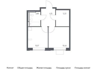 Продается 1-ком. квартира, 35.8 м2, село Ям, жилой комплекс Прибрежный Парк, 10.2, ЖК Прибрежный Парк