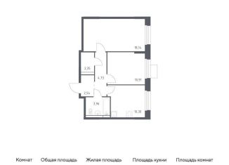 2-ком. квартира на продажу, 52.9 м2, Московская область, жилой комплекс Мытищи Парк, к5