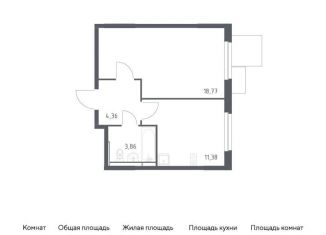 Однокомнатная квартира на продажу, 38.4 м2, Московская область, жилой комплекс Мытищи Парк, к5