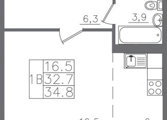 Продается однокомнатная квартира, 34.8 м2, Иркутская область