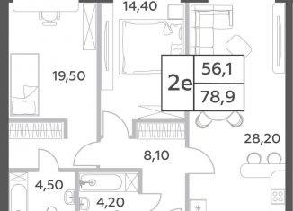 Продажа трехкомнатной квартиры, 78.9 м2, Москва, проспект Генерала Дорохова, вл1к1, метро Минская