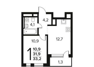 Продаю 1-ком. квартиру, 33.2 м2, поселение Десёновское