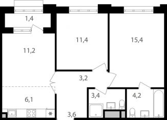 Продается 3-комнатная квартира, 59.9 м2, Москва, Михалковская улица, 48с1, ЖК Михалковский