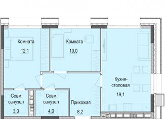 2-ком. квартира на продажу, 56.3 м2, Татарстан