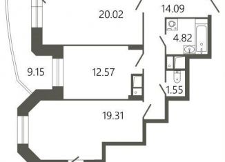 Продажа 2-ком. квартиры, 78.1 м2, Подольск, Советская улица, 18к2