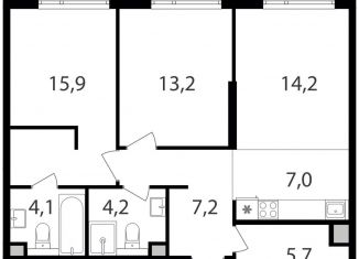 Продажа 2-комнатной квартиры, 71.5 м2, Москва, жилой комплекс Петровский Парк 2, к1, САО