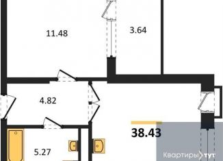 Продажа 1-комнатной квартиры, 38.4 м2, Воронеж, набережная Чуева, 7