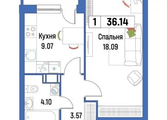 Продажа 1-комнатной квартиры, 36.1 м2, Ленинградская область