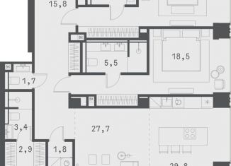 3-ком. квартира на продажу, 120.1 м2, Москва, Садовая-Сухаревская улица, 14с1, метро Сухаревская