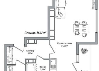 Продаю 1-комнатную квартиру, 38.3 м2, Ярославль, Фрунзенский район, проспект Фрунзе, 56Д