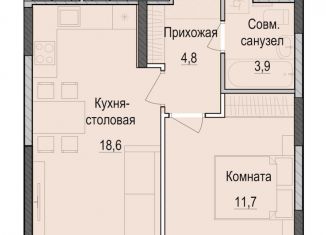 1-ком. квартира на продажу, 38.9 м2, Казань, Приволжский район