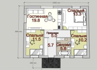 Продаю дом, 70 м2, деревня Самохваловка, Просторная улица, 14А