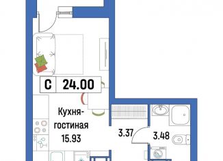 Продам квартиру студию, 24 м2, Мурино