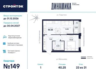 Продается однокомнатная квартира, 40.3 м2, Екатеринбург, улица Малышева, 145, метро Динамо