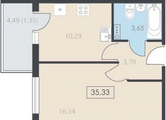 Продается 1-комнатная квартира, 35.3 м2, Псковская область, Завеличенская улица, 18