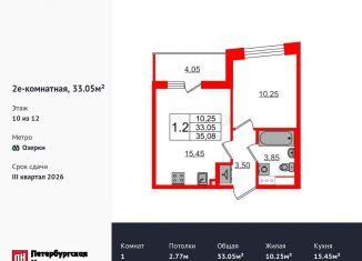 1-ком. квартира на продажу, 33.1 м2, Санкт-Петербург, метро Парнас