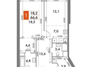 Продажа двухкомнатной квартиры, 66.6 м2, Москва, улица Академика Волгина, 2с3, метро Калужская