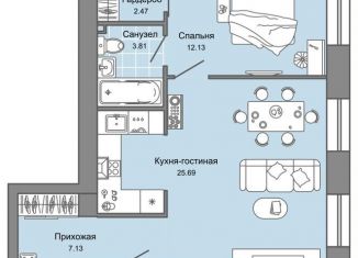 Продаю трехкомнатную квартиру, 70 м2, Ульяновск, ЖК Центрополис, жилой комплекс Центрополис, 5