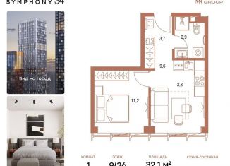 Продается однокомнатная квартира, 32.1 м2, Москва, метро Петровский парк