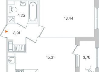 Продаю 1-комнатную квартиру, 38.8 м2, Пушкин