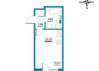 Продам квартиру студию, 26.2 м2, Ленинградская область