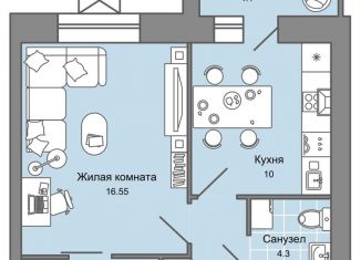 Продам 1-ком. квартиру, 40 м2, Кировская область, улица Дмитрия Козулева, 9