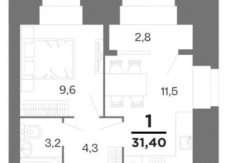 Продам 1-ком. квартиру, 30 м2, Рязанская область