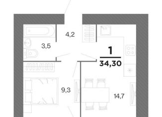 1-ком. квартира на продажу, 33 м2, Рязанская область