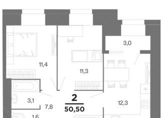 Продажа 2-комнатной квартиры, 49 м2, Рязанская область