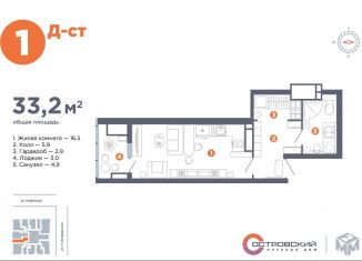 Продается квартира студия, 33.2 м2, Астраханская область