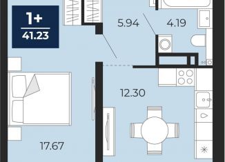 Продаю 1-комнатную квартиру, 41.2 м2, Тюмень, Калининский округ