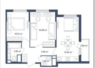 Продается 2-комнатная квартира, 54.1 м2, поселок Мещерино