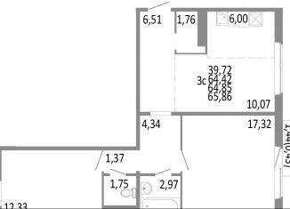 Продам 3-комнатную квартиру, 64.9 м2, Челябинская область