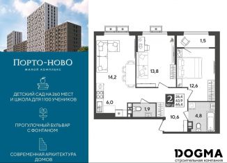 Продажа 2-ком. квартиры, 65.4 м2, Новороссийск